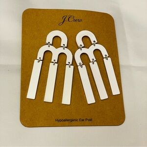 J.Crew Silver Tone Geometric Chandelier Statement Earrings *New*